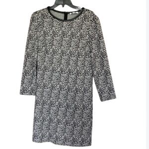 Nine West dress faux leather neckline abstract animal print like 12
